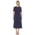 thumbnail image 3 of White Mark Women's Short Sleeve Midi Dress with Pockets, 3 of 6