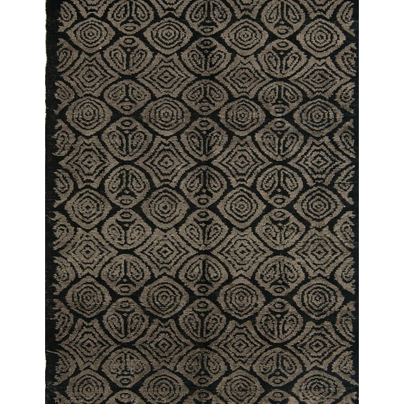 Ahgly Company Machine Washable Indoor Rectangle Abstract Brown Brown Area Rugs, 5' x 8'