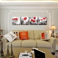thumbnail image 6 of Wall art 4Panel Modern Salon Theme Black and White Plant The red flower Flower Abstract Painting Still Life Canvas Wall Art for Home Decor Flower Canvas Print Wall Art Painting For Living Room Decor, 6 of 6