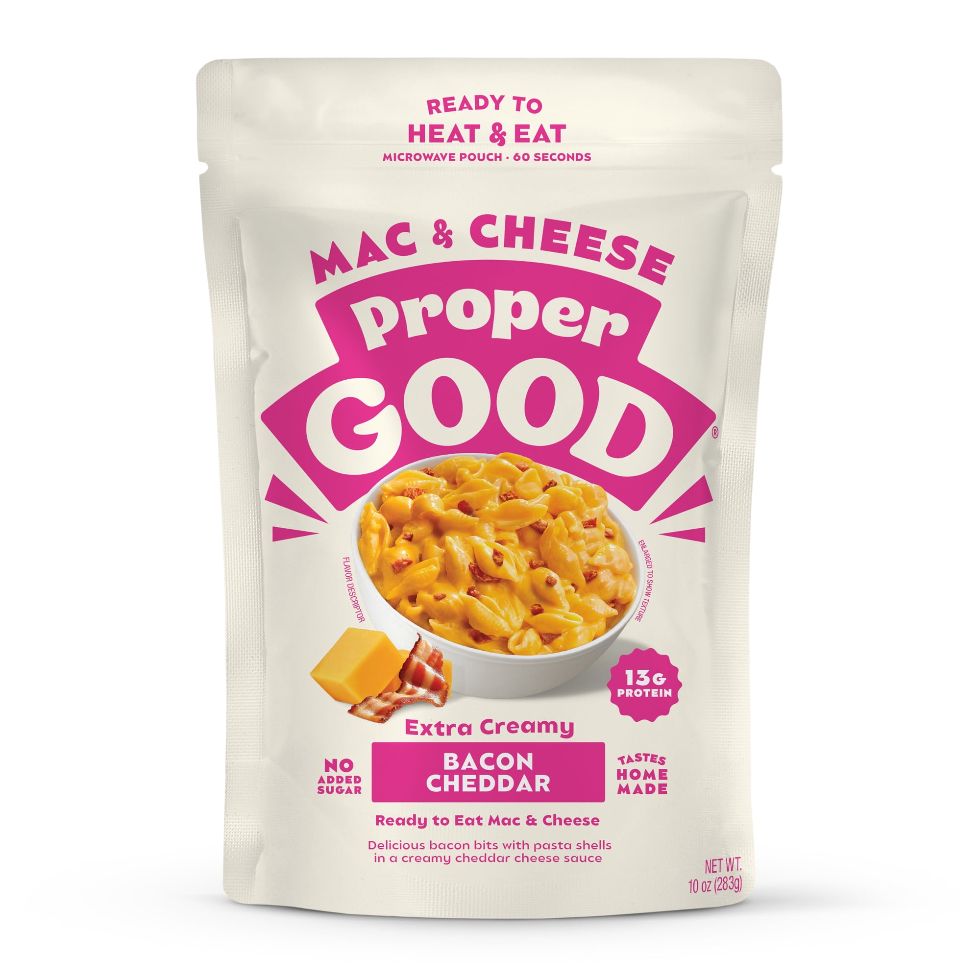 Proper Good Bacon Cheddar Mac and Cheese, Ready in 60 Seconds, Shelf-Stable Meal, 10oz