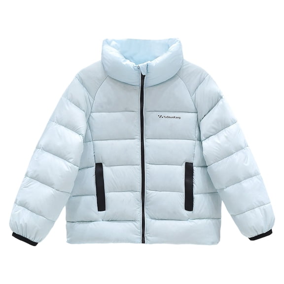 Girls Down Jacket with Stand Collar Warm Winter Coat for Kids Soft Padded Outerwear for Ages 2-11