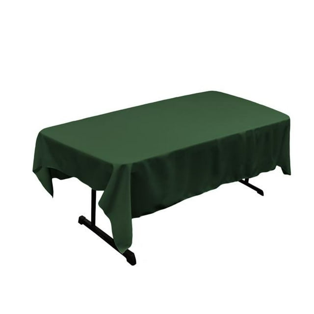 LA Linen TCpop60x84-GreenHuntP20 Nappe Rectangulaire en Popeline de Polyester, Chasseur Vert - 60 x 84 Po.