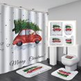 thumbnail image 1 of Christmas Bathroom Sets Decorations, Christmas Bathroom Sets Decor Merry Christmas Theme Shower Curtain and Bath Mat Set with Non-Slip Rug Toilet Lid Cover, 1 of 7