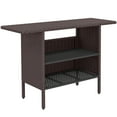 thumbnail image 1 of Outsunny 55" Rattan Bar Table with 2 Storage Shelves and Steel Frame, 1 of 10