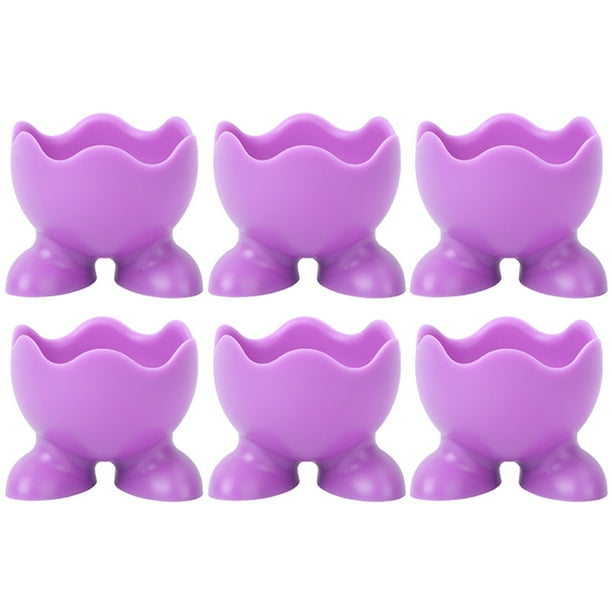 6 piezas de silicona tazas de huevo de huevo huevos huevos huevos tazas (color al azar)