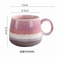 thumbnail image 3 of Ceramic Mug 20oz with Unique Kiln Fired Glaze Design, Premium Stoneware Coffee Cup with Comfortable Grip Handle for Home Kitchen or Office, Thick Wall Handcrafted Drinking Cup(Pink), 3 of 8