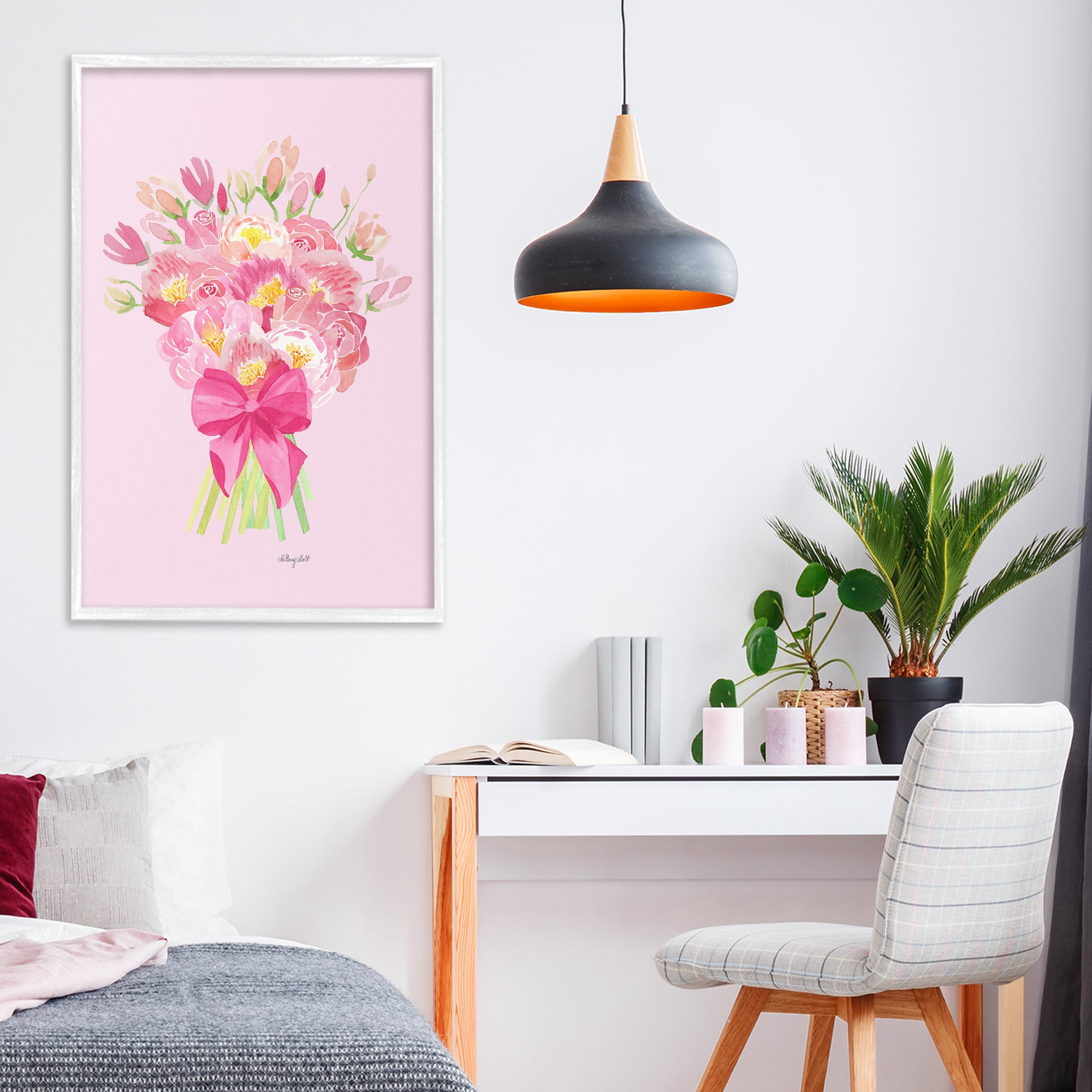 Stupell Industries Romantic Blushing Peonies White Framed Giclee Art, design by Hillary Holt