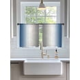 thumbnail image 3 of Sheer Curtains 45 Inch Length 2 Panels Set for Kitchen, Blue Grey Semi Sheer Curtains for Windows, Gray Farmhouse Modern Rustic Voile Window Treatments Rod Pocket Curtain, 3 of 7