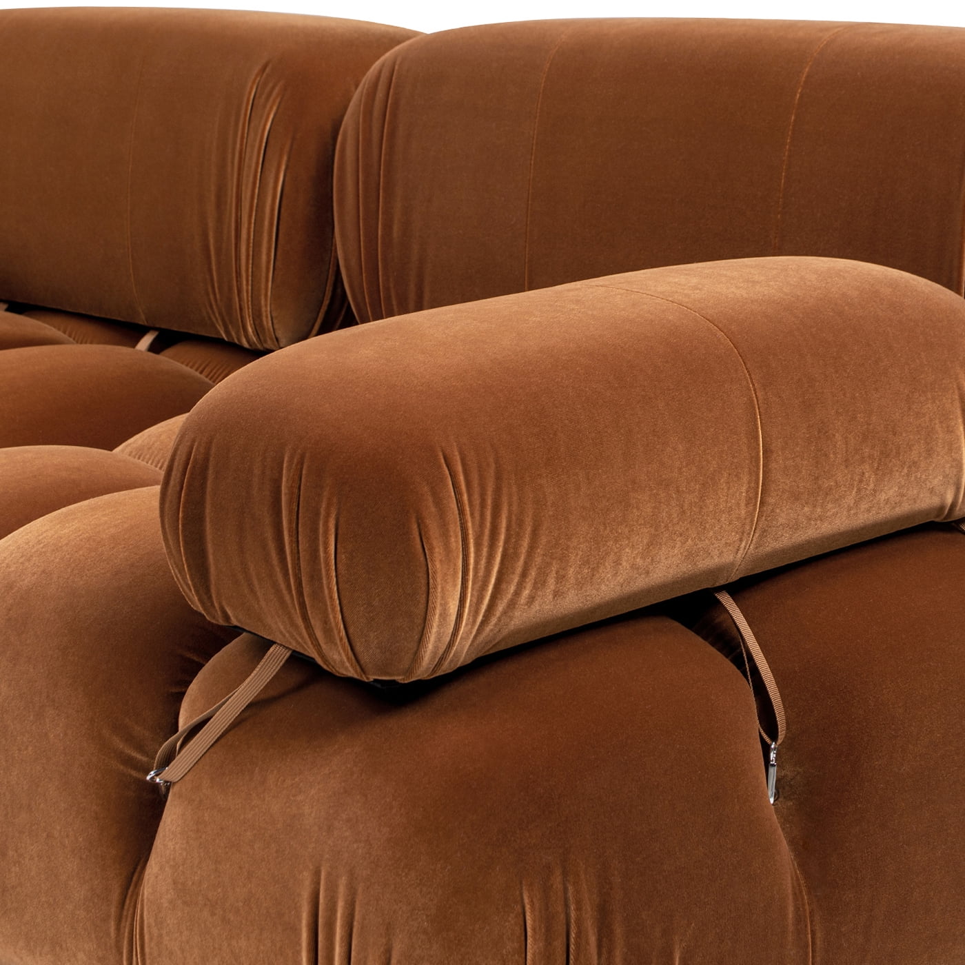 Jennifer Taylor Home Marcel 72.5" Bubble Modular Modern 2-Piece Loveseat Sofa, Burnt Orange Performance Velvet