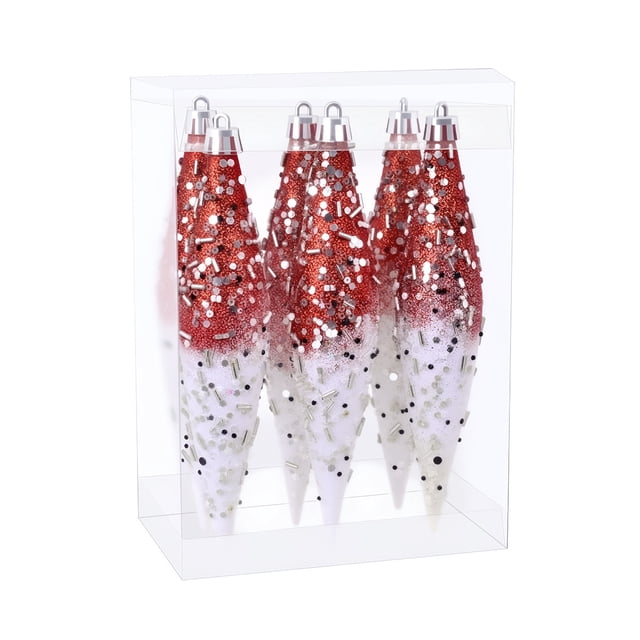Adornos Navideños de Bolas Navideñas Irregulares con Pintura Brillante para Árbol de Navidad (6 Piezas) - Adornos Festivos Coloridos para Decoraciones Navideñas