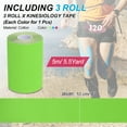 thumbnail image 2 of Uxcell 5.5 Yard x 4 inch Kinesiology Tape, 3 Roll Adhesive Cotton Sports Muscle Support Tapes Waterproof Elastic Tape, Light Blue/ Green/ Pink, 2 of 7