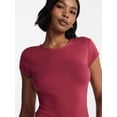 thumbnail image 3 of No Boundaries Crewneck Midi Dress with Short Sleeves, Women's XXS-XXL, 3 of 4