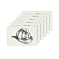 thumbnail image 4 of MKHERT Sketch Illustration of A Firefighter Helmet Placemats Table Mats for Dining Room Kitchen Table Decoration 12x18 inch,Set of 6, 4 of 4
