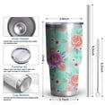 thumbnail image 3 of 30oz Pioneer Flower Floral Print Pattern Tumbler, Double Wall Vacuum Insulated Cup, BPA-Free Leak Proof Lid & Reusable Straws, Hot 12h, Cold 34h, 3 of 6
