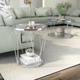 thumbnail image 2 of Gables Metal 2-Piece Coffee Table Set, Chrome and Clear, 2 of 3