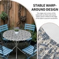 thumbnail image 5 of Light Blue Floral Fitted Tablecloth with Elastic Edged, Round Table Cloth for Dining Table, Rustic Vintage Flowers Botanical Spring Waterproof Oil Proof Table Cover for Indoor Outdoor 36"-44", 5 of 8