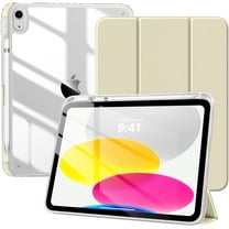 Case for iPad (A16) 11th Generation 11 Inch 2025, iPad 10th Generation Case 10.9 Inch 2022 with Pencil Holder,Slim Protective Cover with Clear Back Shell,Auto Wake/Sleep, Champagne Gold