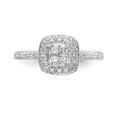 thumbnail image 4 of 14K White Gold Ring Band Engagement Diamond Square Round, Size 9, 4 of 7