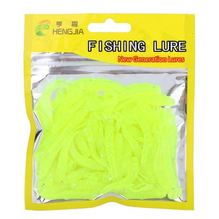 Yosoo 50PCS 5cm Soft Plastic Fishing Lures T-Tail Grub Worm Baits Fish Tackle Accessory Baits Fishing Baits