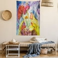 thumbnail image 2 of Psychedelic Tapestry, Watercolor Style Mushrooms with Dreamy Grungy Style Artistic Enchanted Forest Theme, Wall Hanging for Bedroom Living Room Dorm Decor, 40W X 60L Inches, Multi, by Ambesonne, 2 of 5