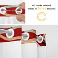 thumbnail image 3 of No Hook Shower Curtain with Snap in Liner, Geometric Stripe Circle Waterproof Fabric Bathroom Curtain Mesh Top Window, Red Abstract Art Shower Curtains 36x72in, 3 of 9