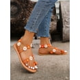 thumbnail image 3 of Women‘s Plus Size Floral Decor Toe Ring Flat Sandals, 3 of 7