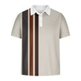 thumbnail image 4 of DDAPJ pyju Mens Big and Tall Golf Shirts Color Block Striped Polos Shirt Trendy Casual Summer Short Sleeve Collared Tops Sales of Today Brown XXXXL, 4 of 6