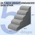 thumbnail image 2 of Escalera para perros MEJYJEM de 5 peldaños, 73 cm de alto, antideslizante, gris, 2 of 7