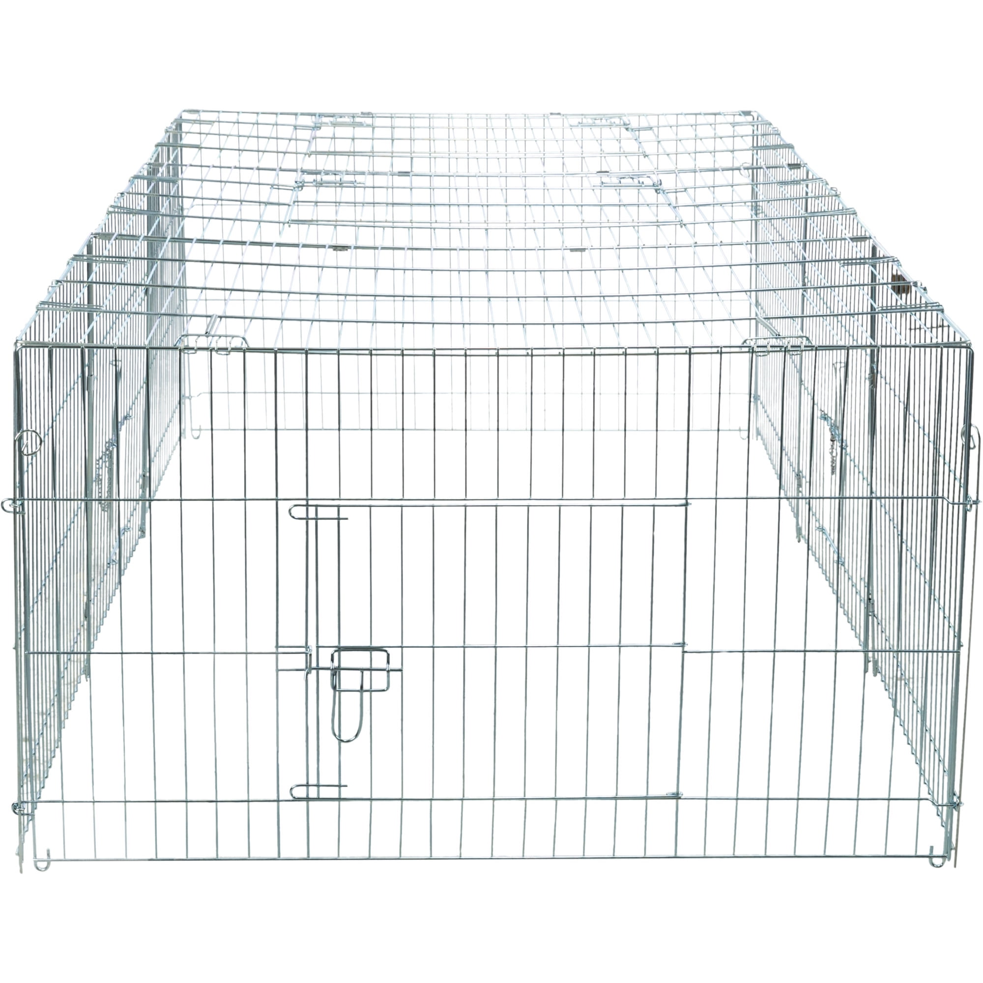 TRIXIE Enclosed Outdoor 55 cu. Ft. Galvanized Metal Small Animal Cage with 5 Doors, Silver