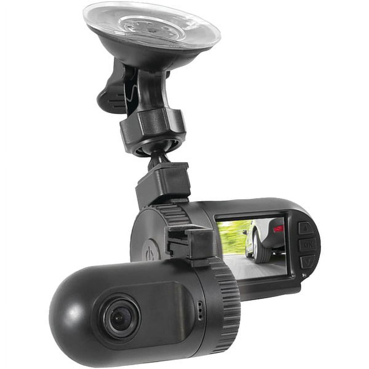 PYLE PDVRCAM11 - Car Recorder DVR Front & Rear View Dash Camera Video 1.5 Inch Monitor Windshield Mount - Full Color HD 1080p Security Camcorder for Vehicle - PiP Night Vision Audio Record Micro SD