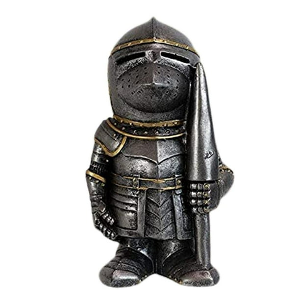 Garden Statue Knight Dwarf Guard Armor Miniature Knights Sculpture for