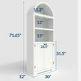 thumbnail image 2 of Ataucjin 72" Tall Arched Cabinet, 5 Tier Bookcase Arched Book Shelf with Doors and Adjustable Shelves, Home Office Wooden Arch Shelf Storage Organizer for Living Room, Bedroom, 2 of 8