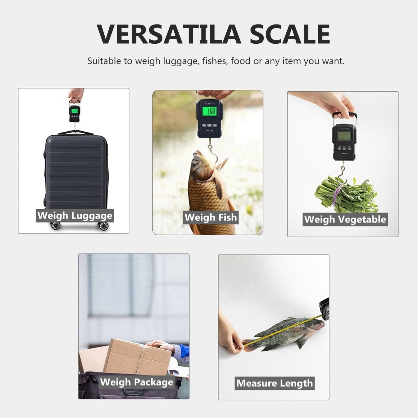 NUTRI FIT Digital Luggage Scale Portable Handheld Baggage Scale
