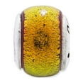 thumbnail image 3 of Orange Dichroic Glass Charm .925 Sterling Silver Antique Finish Reflection Beads - QRS1441, 3 of 5