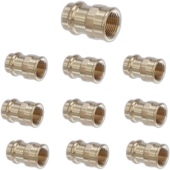 ProPress Brass Adapter 3/4" Press Fittings Adapter 3/4-inch Female NPT Brass Adapter (Pack of 10, 3/4 Inch)