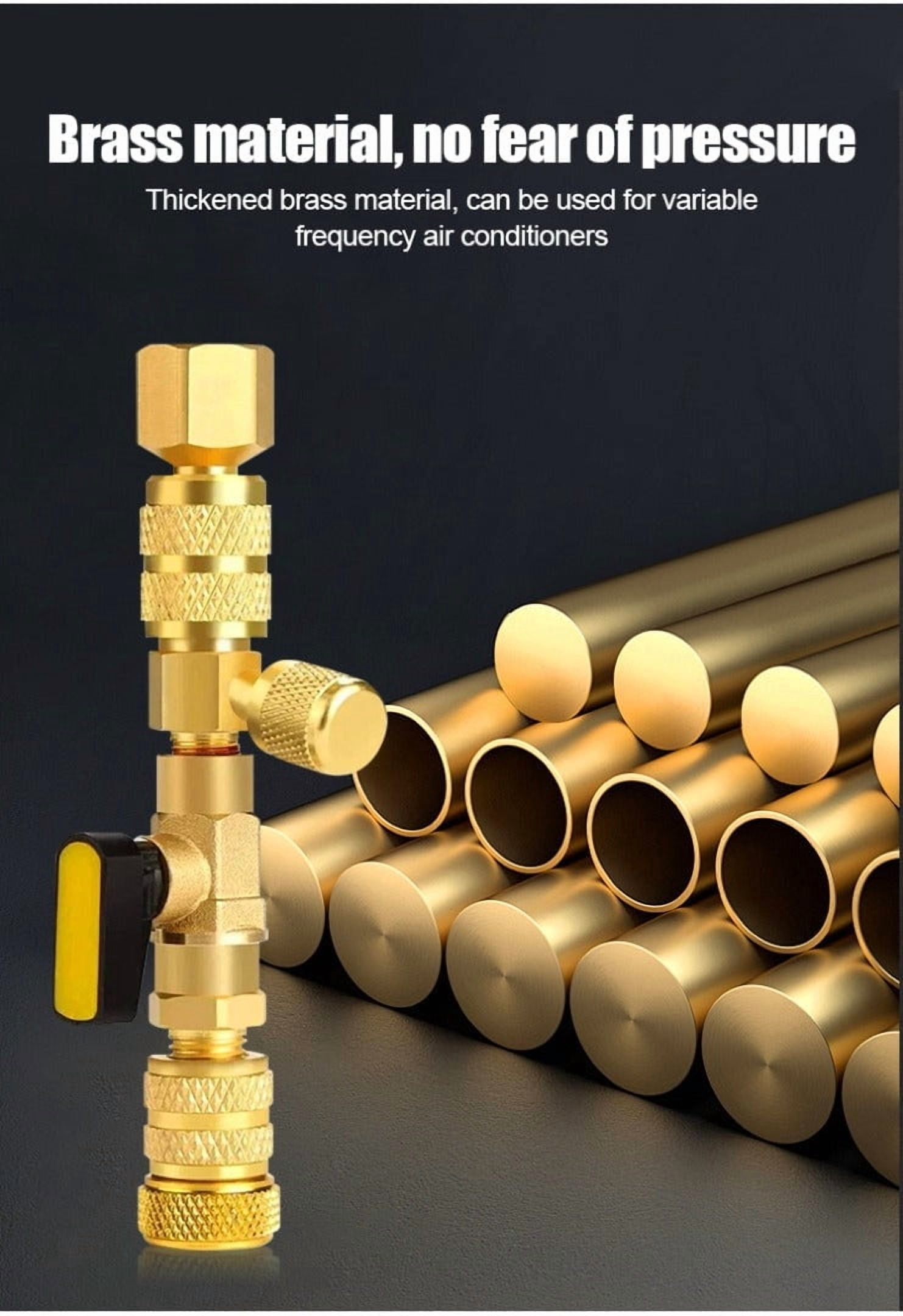 Core Remover Installer Tool for Refrigeration | HVAC Valve Core Removal Installer | 1/4" & 5/16" SAE Brass Port | Air Conditioning Line Repair Tool | Non-Slip Metal Knob | R404A R407C R134A R12 R32