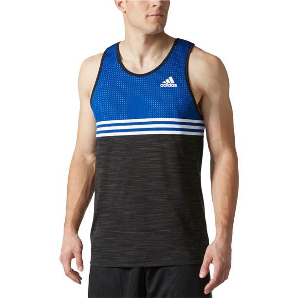 Camiseta sin mangas Adidas Double Up T para hombre azul XXL