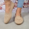 thumbnail image 4 of Lovskoo 2024 Women's Loafers Mesh Knit Shoes Round Toe Low Wedge Comfort Soft Slip on Walking Flats Shoes Beige, 4 of 9
