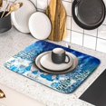thumbnail image 5 of Winter Blue Gnome Dish Drying Mat for Kitchen Counter Pine Tree Microfiber Dish Pad Absorbent Reversible Fast Dry Draining Mats 16x18 Inch, 5 of 6