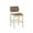 Brown Handmade Woven Solid Square 18" x 22" x 39", variant on DecMode Mango Wood Handmade Woven Bar Stool with with Backrest and Footrest, Light Brown