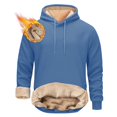 thumbnail image 2 of Blekii Men's Fleece Lined Pullover Hoodie, Thick Warm Sweatshirt for Winter, Solid Color Casual Streetwear, Oversized Fit for Maximum Comfort, Cozy Interior for Freezing, 2 of 9