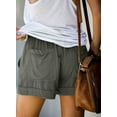 thumbnail image 2 of Womens Drawstring Shorts Summer Elastic Waist Casual Lightweight with Pockets, 2 of 12