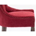 thumbnail image 2 of Burgundy Dining Chairs Set of 8, Kitchen & Dining Room Chairs, Fabric Upholstered Dinning Chairs, Sillas De Comedor, Nailhead Trim, Wood Legs (Red, 8 Pcs), 2 of 11