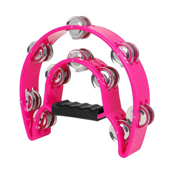 Sonajero de mano con sonido nítido instrumento de tambor de percusión juego de fiesta KTV para niños y familias juguete Musical de pandereta de campana de doble fila Hugtrwg Para estrenar