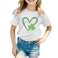 thumbnail image 4 of FUZHIQ Shamrock Shirts for Girl Boys Funny Irish Clover Pattys Short Summer Tee Shirts Crew Neck Festival Casual Outdoor Girls Shirts Size 12(White,12-13 Years), 4 of 4