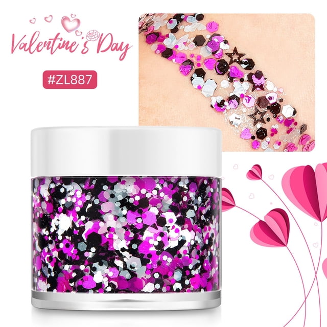 Glitter Gel For Body Hair And Lip Color Changing Glitter Gel Under Light Glitter Gel For Body Hair And Lip Color Changing Glitter Gel Under Light, Mothers Day Eye Shadow Plate