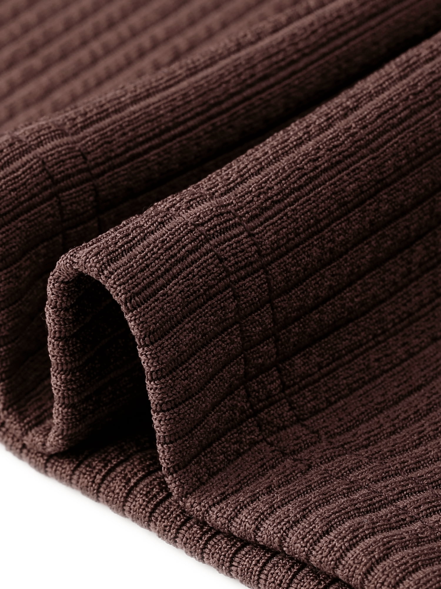 DARING DIVA Women's Plus Crewneck Cable Knit Long Sleeve Shirts 1X Brown