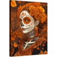 thumbnail image 1 of Mujer con Maquillaje Catrina y Corona de Flores, Arte del Día de los Muertos Mexicano, Cuadro en Lienzo para Decoración Interior, 1 of 8
