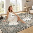 thumbnail image 2 of 5x7 Washable Area Rug Non-Slip Low Profile Vintage Distressed Oriental Rug for Living Room, Bedroom, Dining Room, Office, 2 of 13