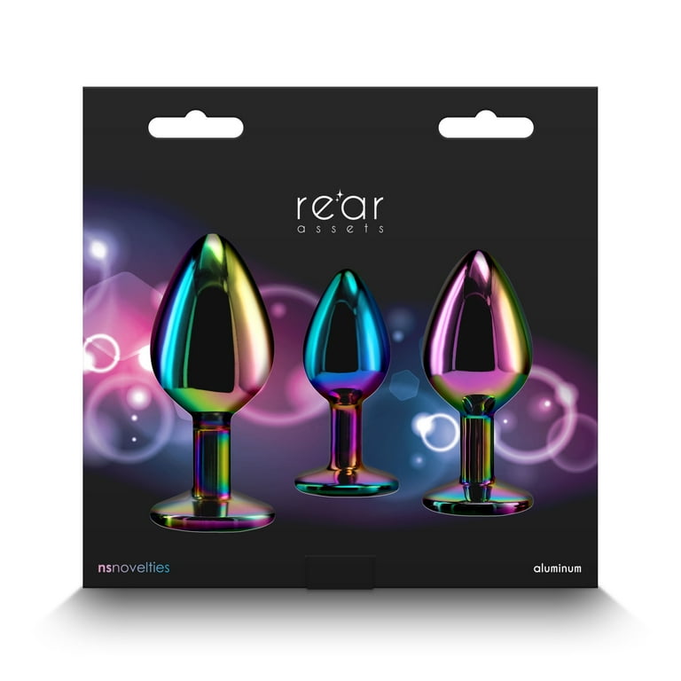 New Sensations Novelties Rear Assets 3pc Anal Plug Kit Rainbow